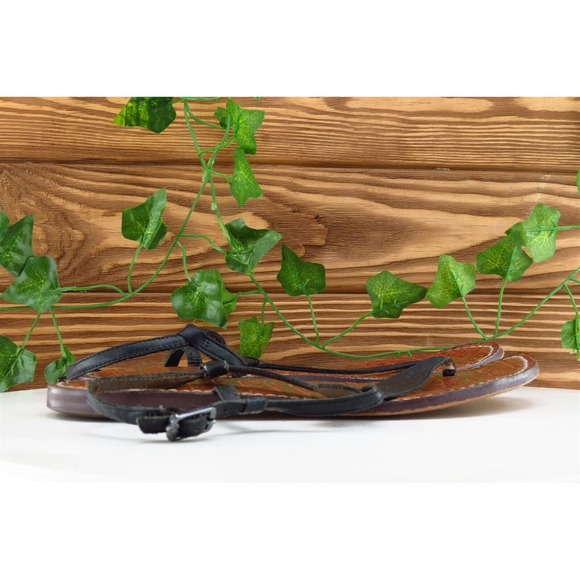 Sam Edelman Sz 7.5 M Black Thong Synthetic Women Sandals Gigi - Picture 4 of 7